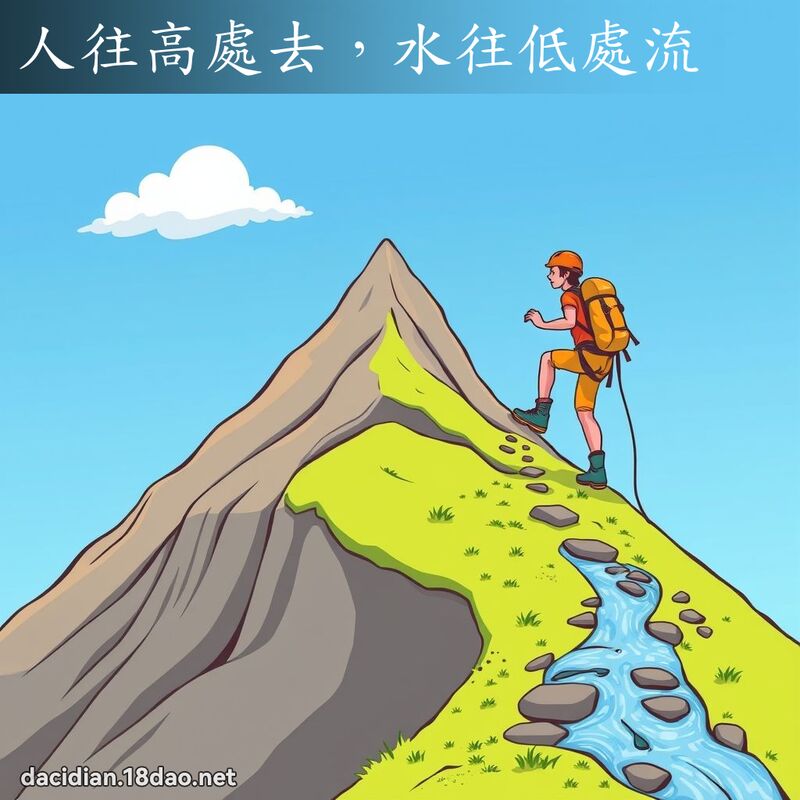 人往高处去，水往低处流 - 国语大辞典配图