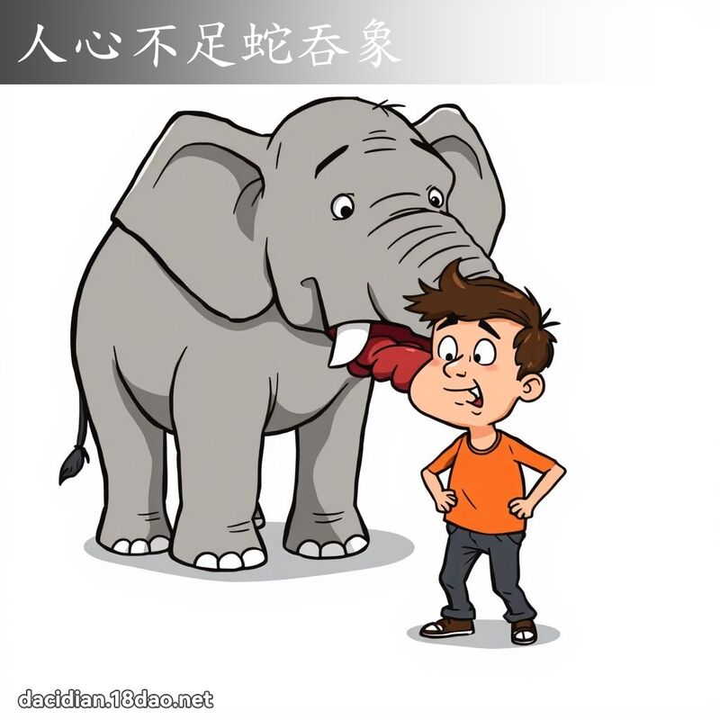 人心不足蛇吞象 - 国语大辞典配图
