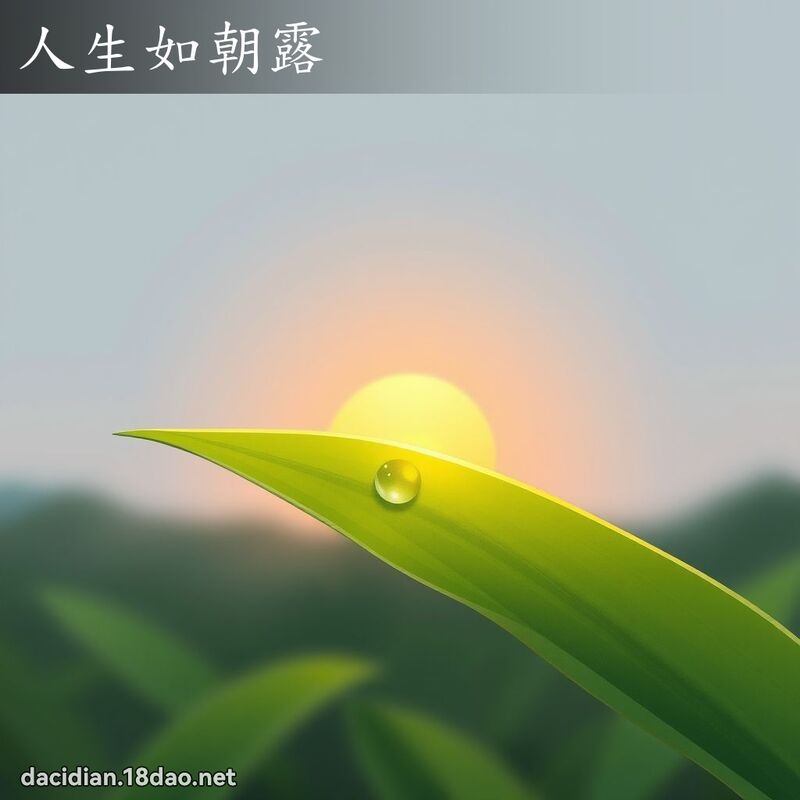 人生如朝露 - 國語大辭典配圖