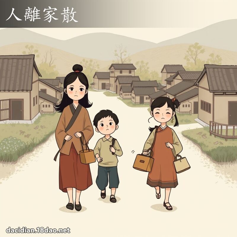 人離家散 - 國語大辭典配圖