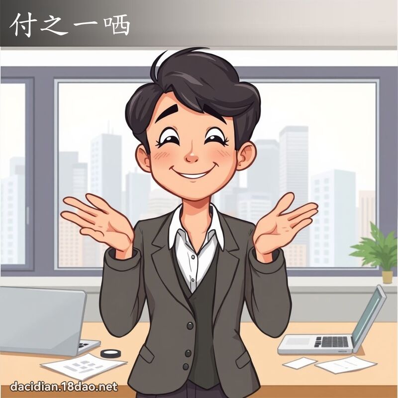 付之一哂 - 国语大辞典配图