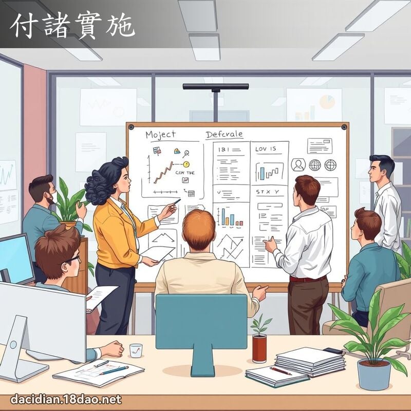 付諸實施 - 國語大辭典配圖