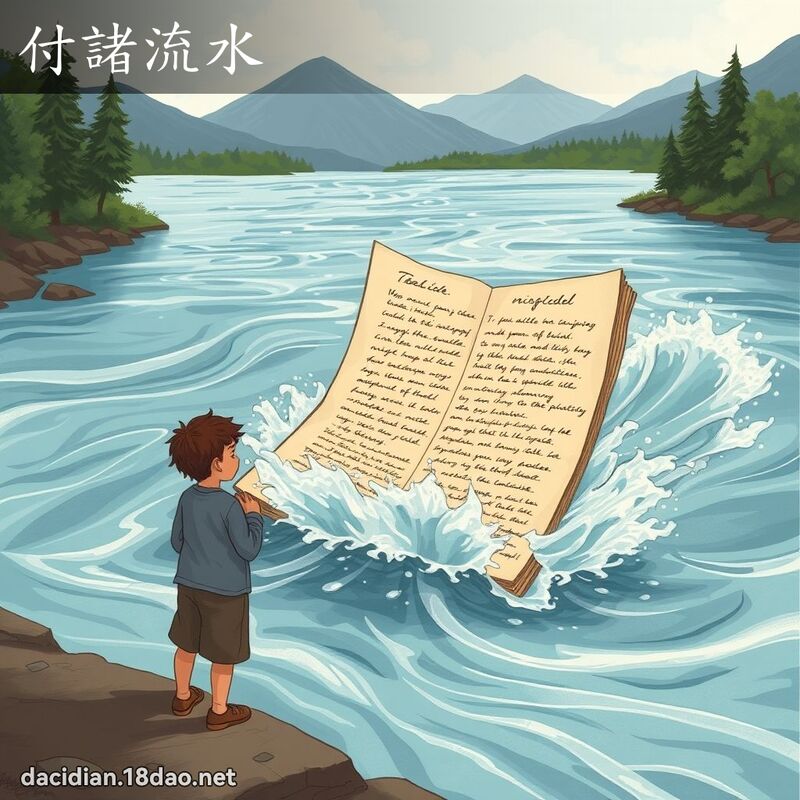 付诸流水 - 国语大辞典配图