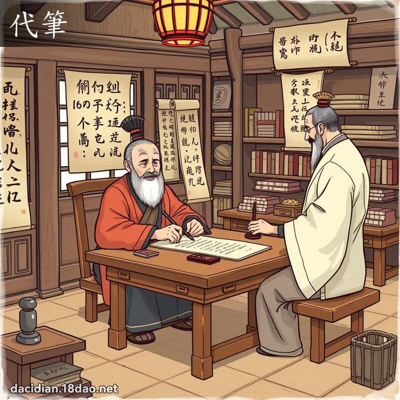 代笔 - 国语大辞典配图
