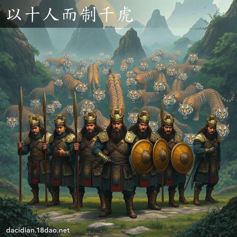 以十人而制千虎 - 国语大辞典配图