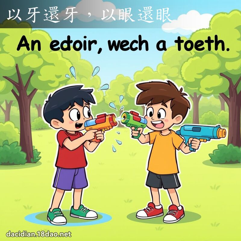 以牙还牙，以眼还眼 - 国语大辞典配图