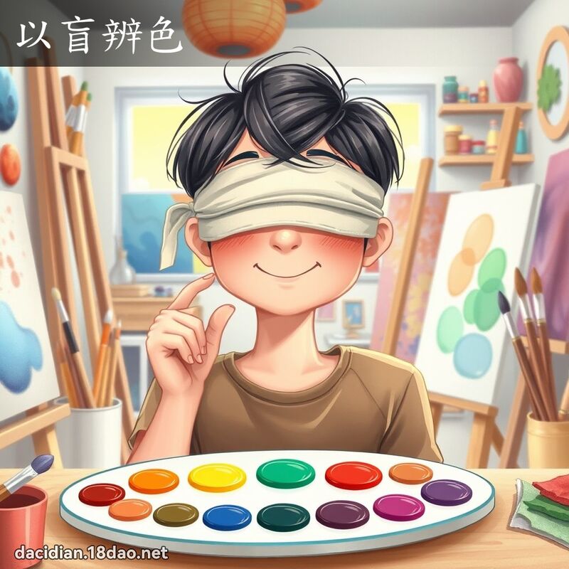 以盲辨色 - 国语大辞典配图