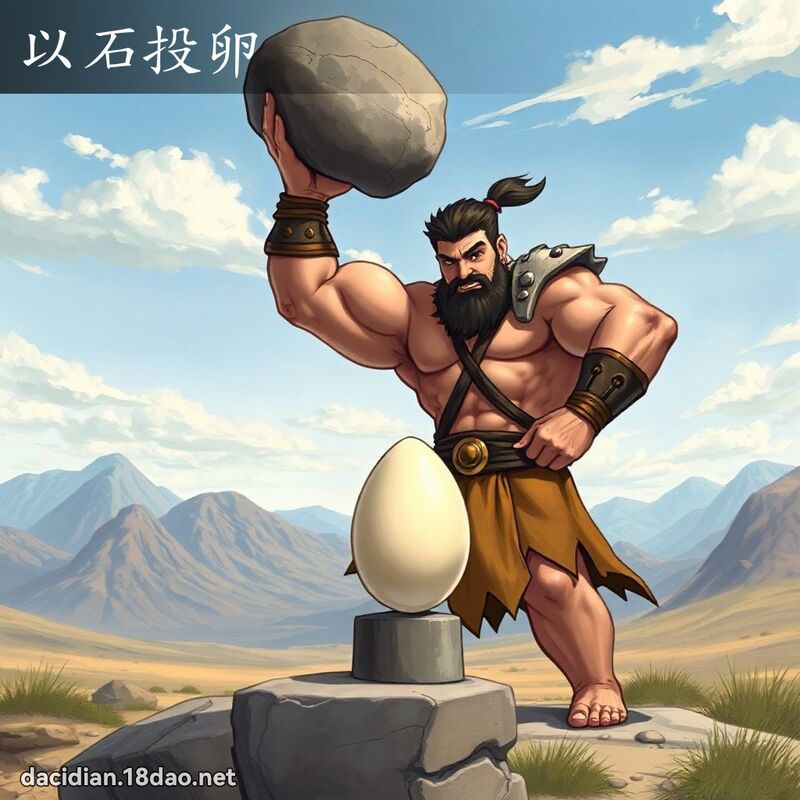以石投卵 - 國語大辭典配圖