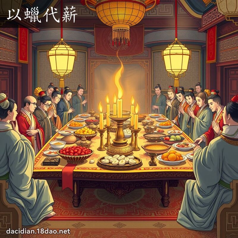 以蠟代薪 - 國語大辭典配圖