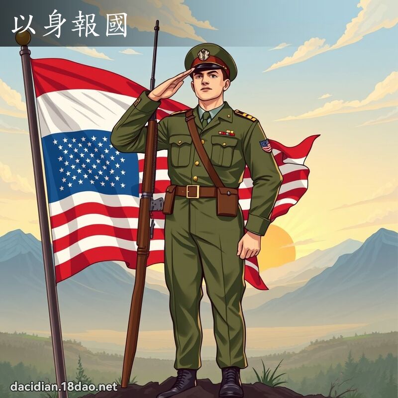 以身报国 - 国语大辞典配图