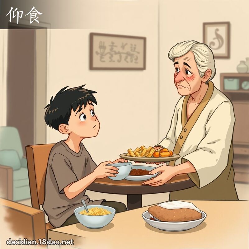仰食 - 国语大辞典配图