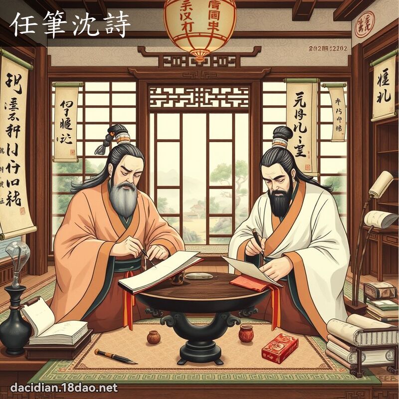 任筆沈詩 - 國語大辭典配圖