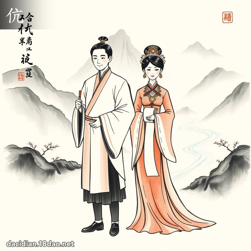 伉 - 国语大辞典配图