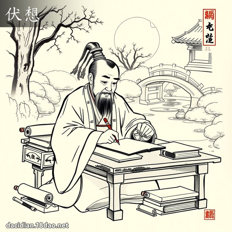 伏想 - 國語大辭典配圖