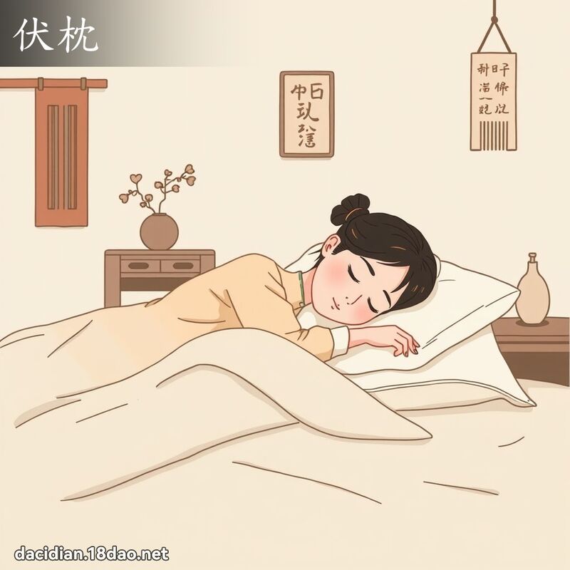 伏枕 - 國語大辭典配圖