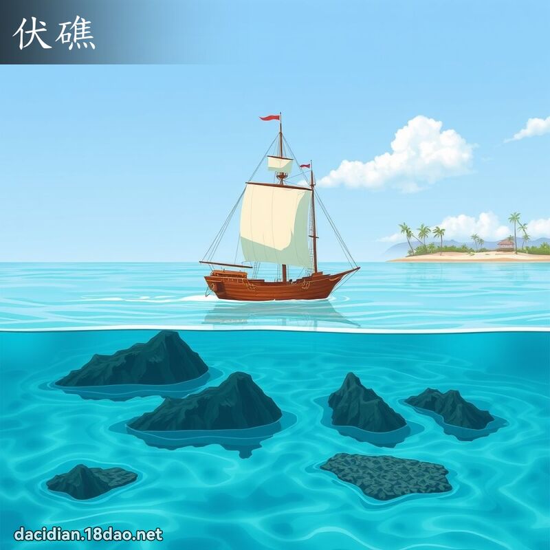 伏礁 - 國語大辭典配圖