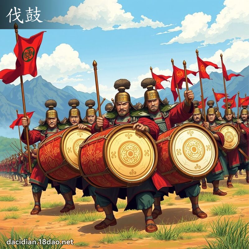 伐鼓 - 國語大辭典配圖