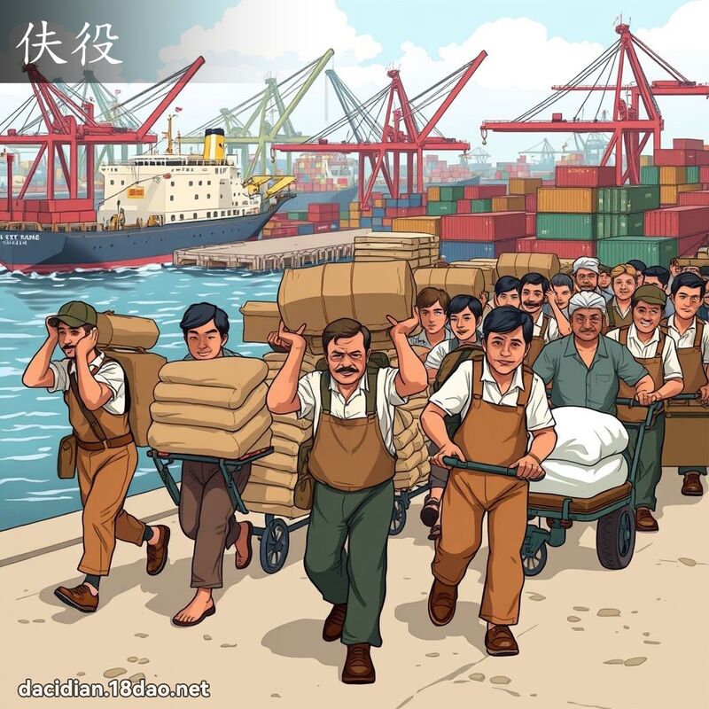 伕役 - 国语大辞典配图