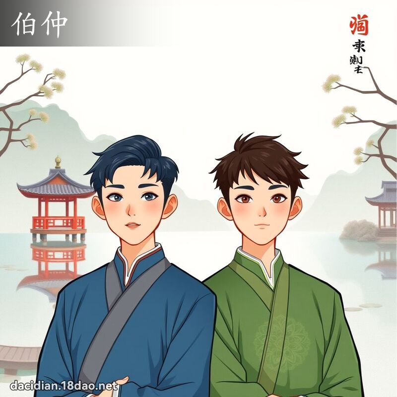 伯仲 - 國語大辭典配圖