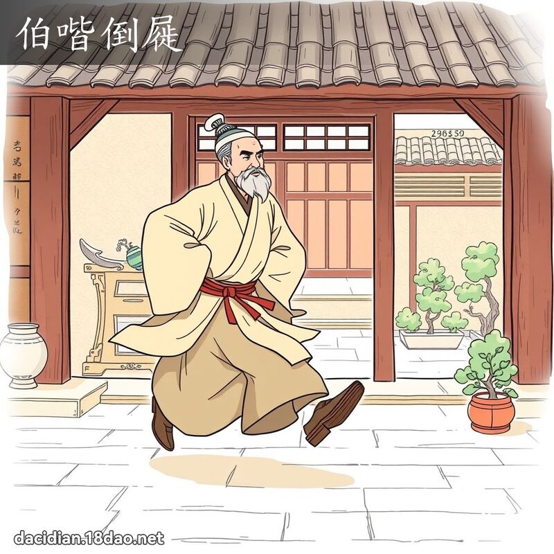 伯喈倒屣 - 國語大辭典配圖