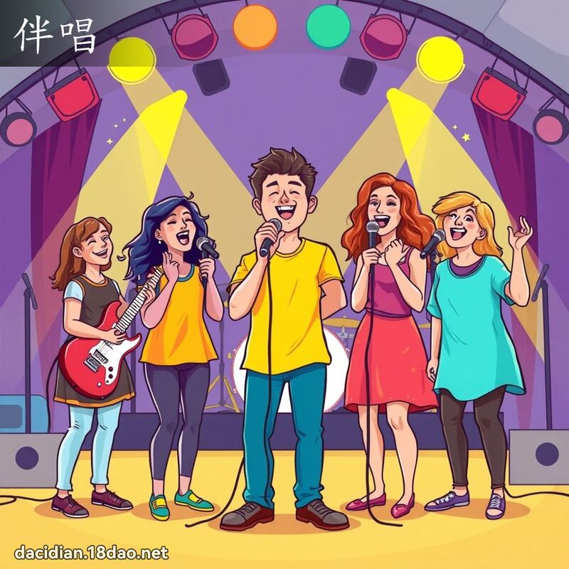 伴唱 - 國語大辭典配圖