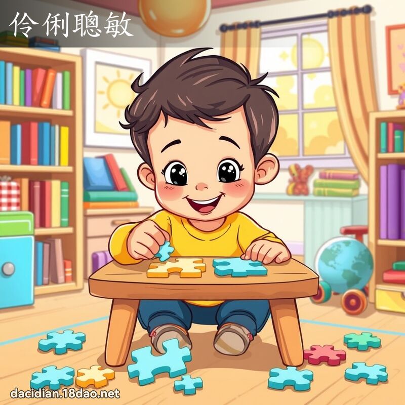 伶俐聰敏 - 國語大辭典配圖