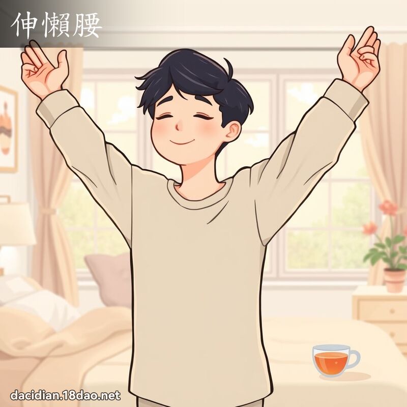 伸懒腰 - 国语大辞典配图