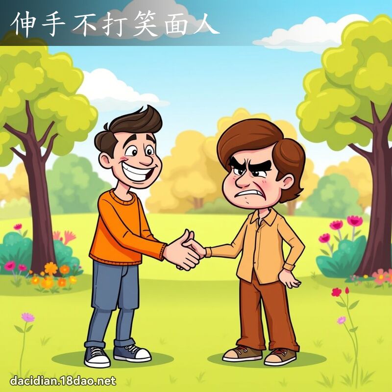 伸手不打笑面人 - 国语大辞典配图