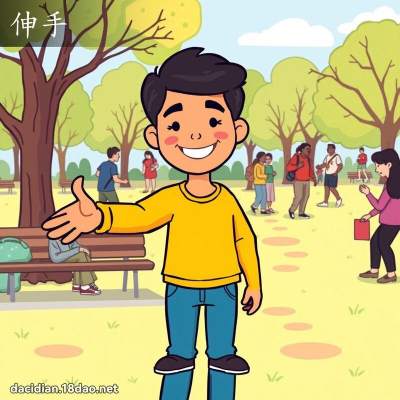 伸手 - 國語大辭典配圖