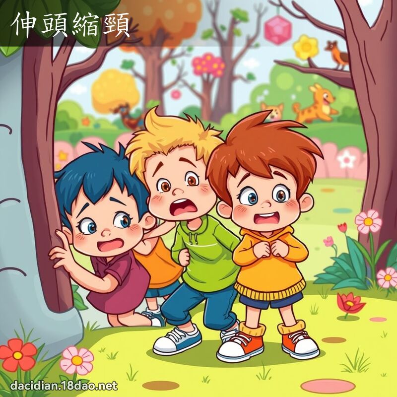 伸頭縮頸 - 國語大辭典配圖