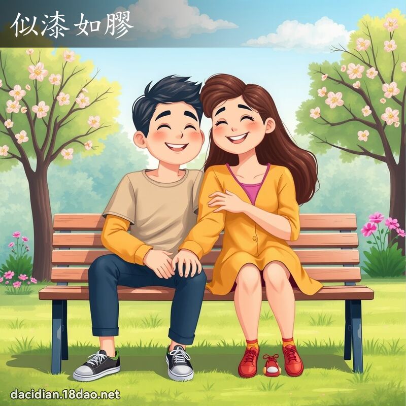 似漆如胶 - 国语大辞典配图