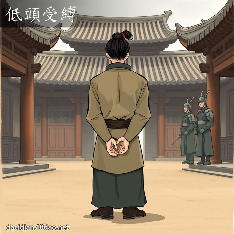 低頭受縛 - 國語大辭典配圖