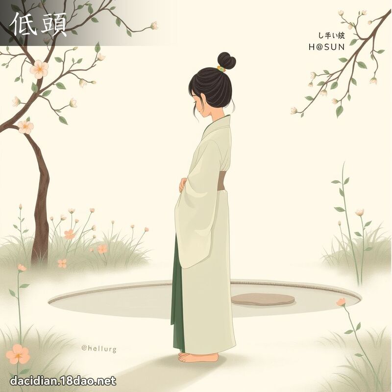 低頭 - 國語大辭典配圖