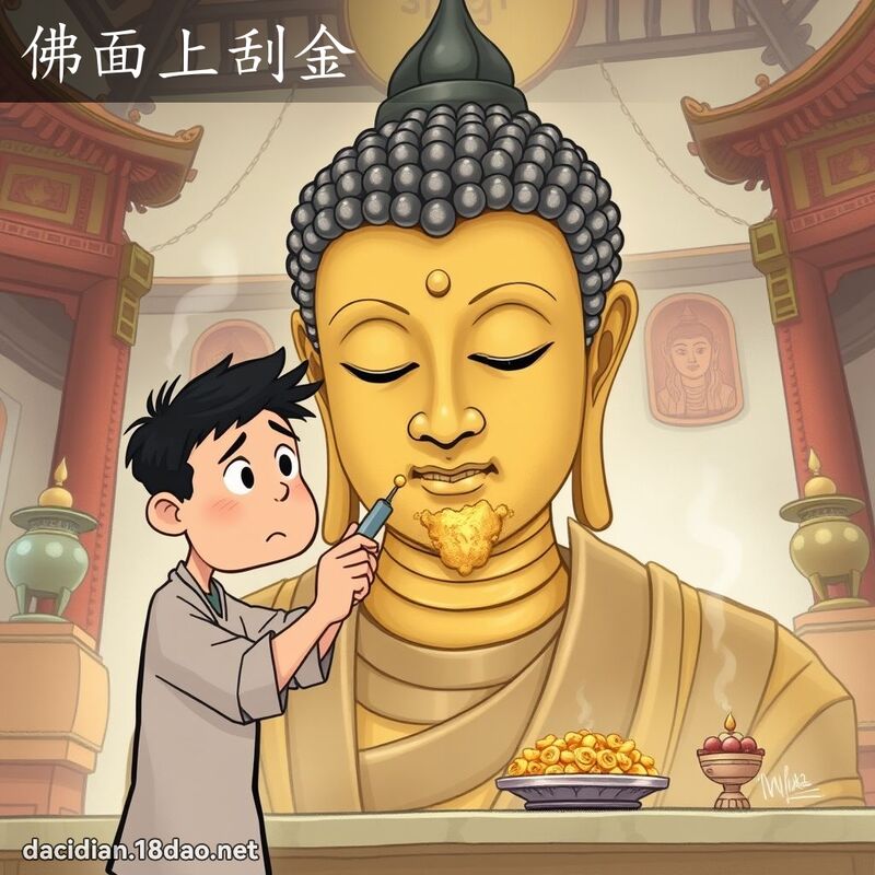 佛面上刮金 - 國語大辭典配圖