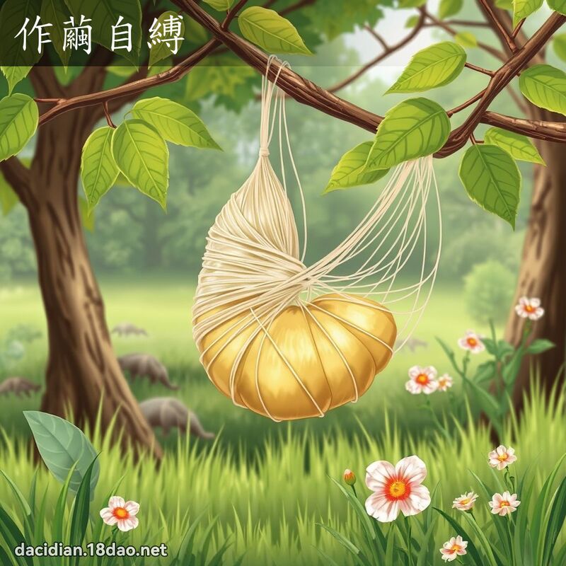 作繭自縛 - 國語大辭典配圖