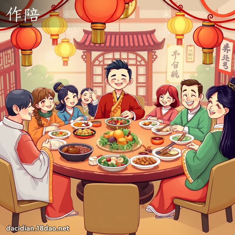 作陪 - 國語大辭典配圖