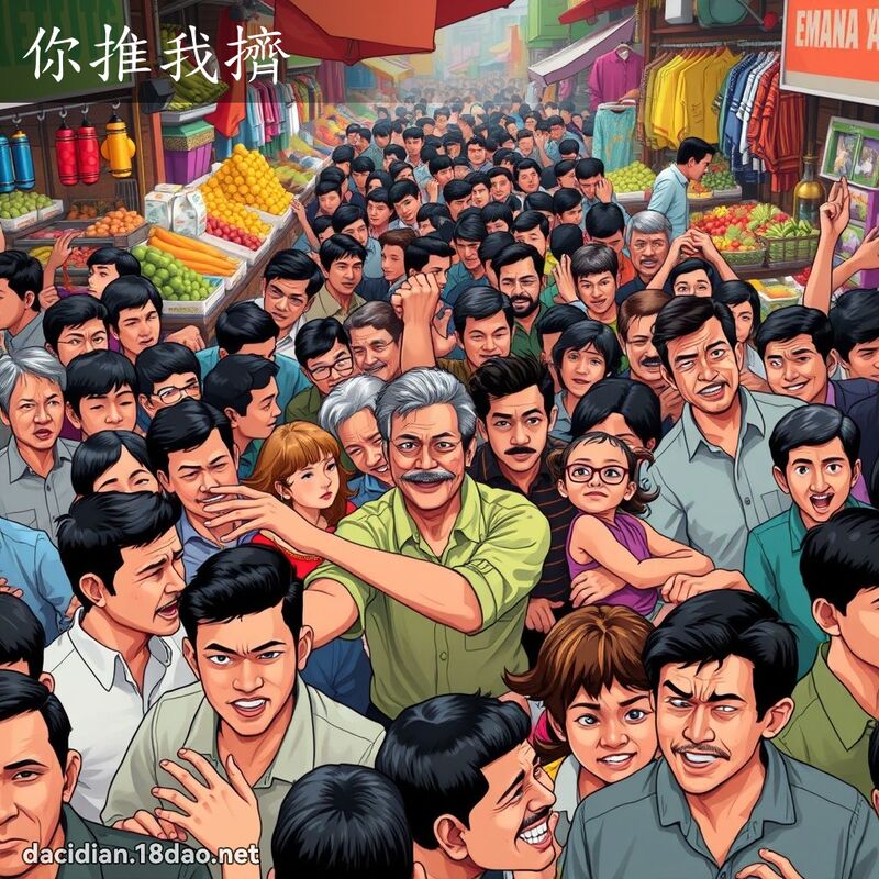 你推我挤 - 国语大辞典配图
