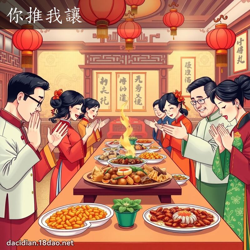 你推我讓 - 國語大辭典配圖