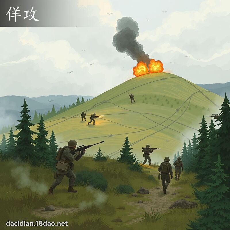 佯攻 - 國語大辭典配圖