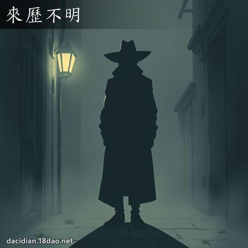 来歷不明 - 国语大辞典配图