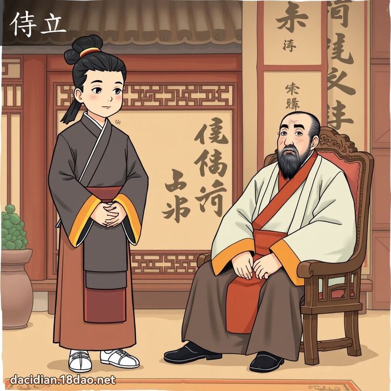 侍立 - 國語大辭典配圖