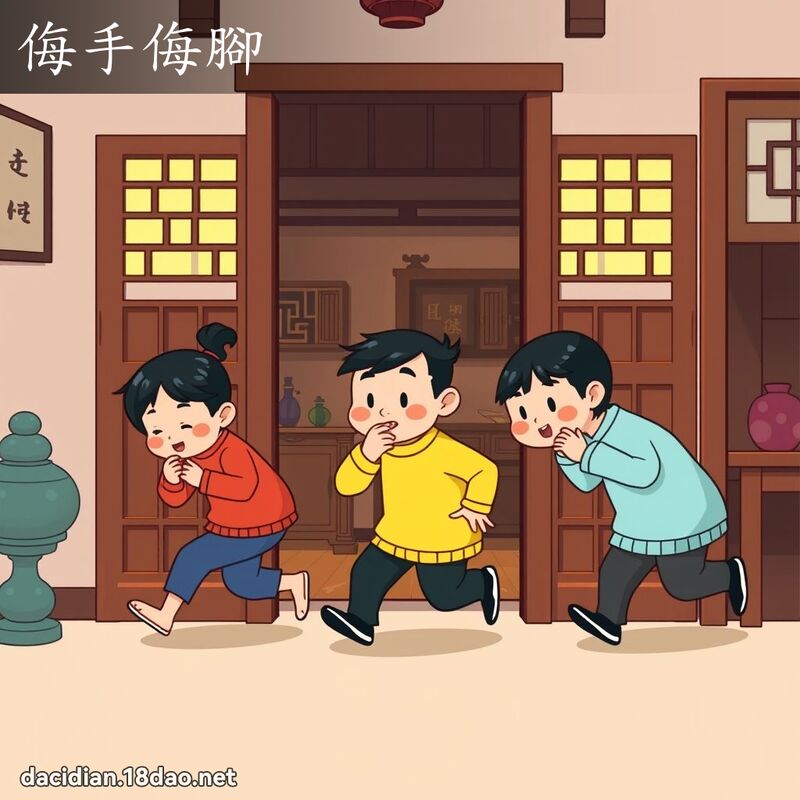 侮手侮腳 - 國語大辭典配圖