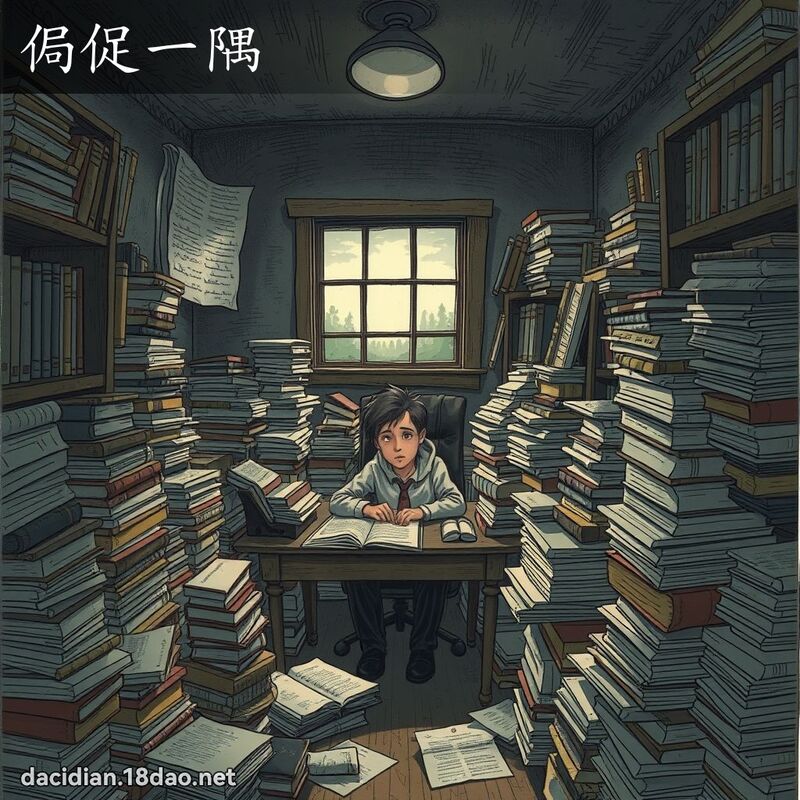 侷促一隅 - 国语大辞典配图