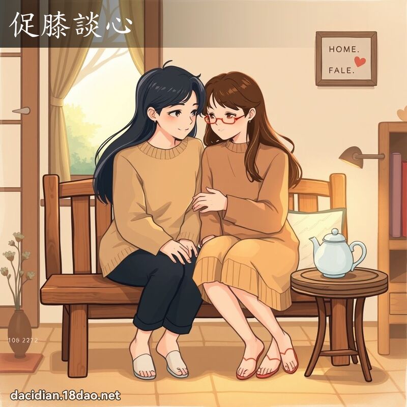 促膝談心 - 國語大辭典配圖