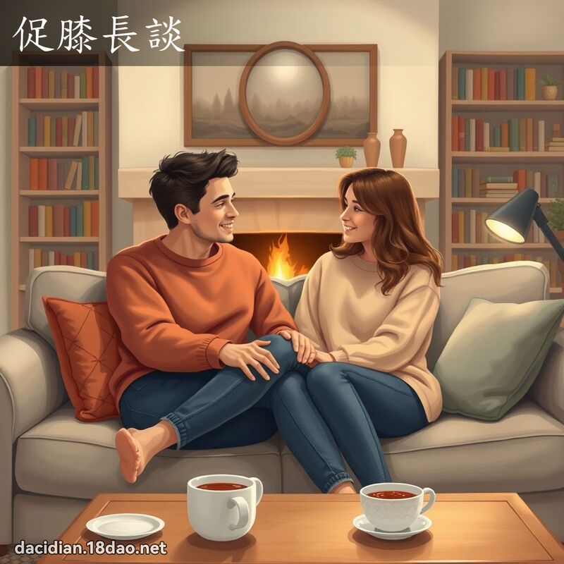 促膝長談 - 國語大辭典配圖