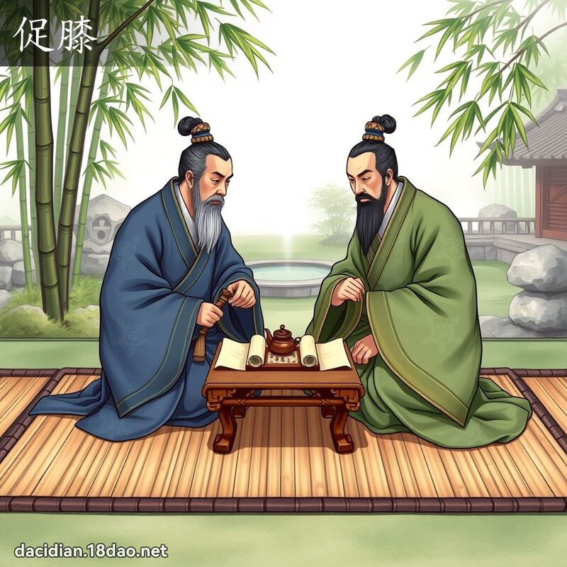 促膝 - 国语大辞典配图