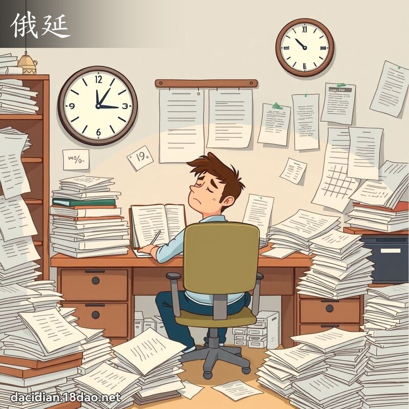 俄延 - 國語大辭典配圖