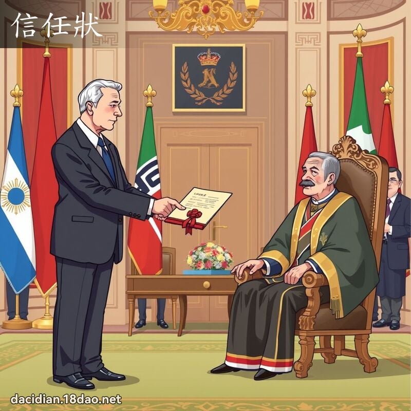 信任狀 - 國語大辭典配圖
