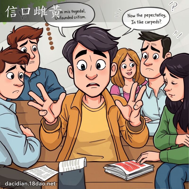 信口雌黄 - 国语大辞典配图