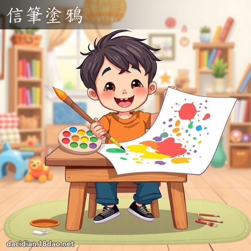 信筆塗鴉 - 國語大辭典配圖